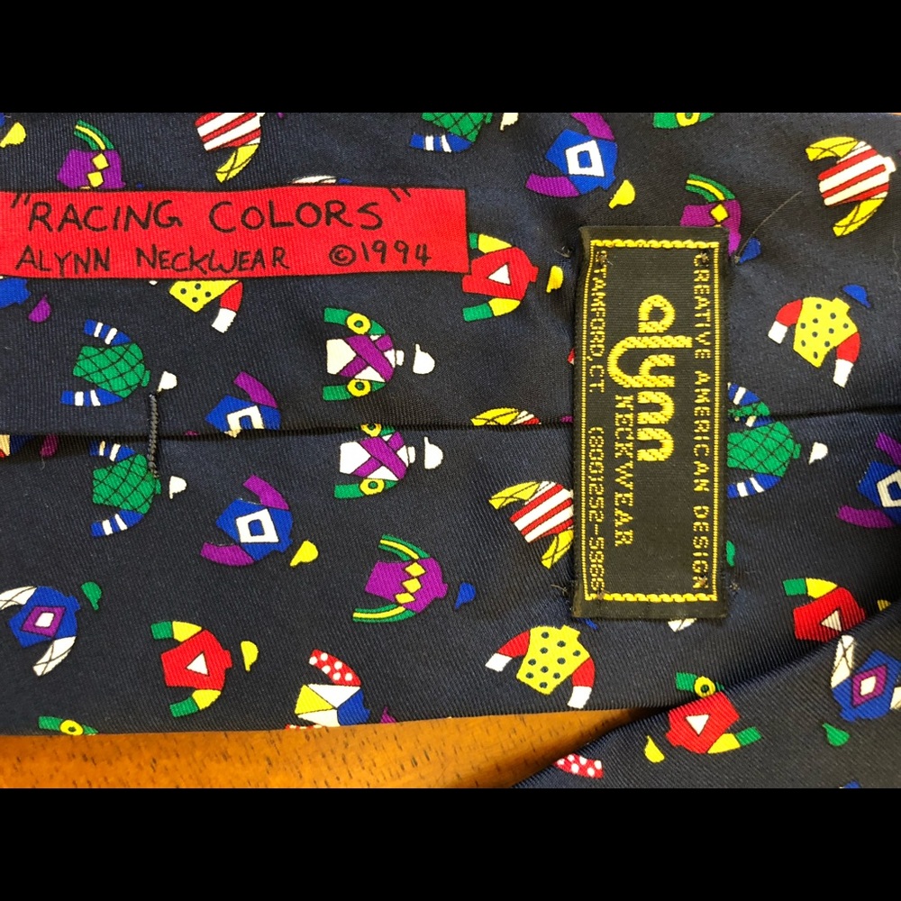 Alynn Neckware “Racing Colors” silk tie ($5 or 2 items for $9) - Picture 3 of 5